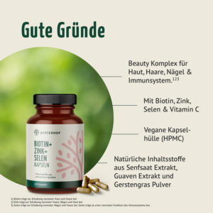 vom Achterhof Biotin Zink Selen 120 Kapseln LebensForm24