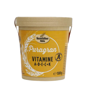 Rosenfellner Mühle Puragran Vitamine A-D-E-C-K gentechnikfrei im nachhaltigen Pappbecher 180g